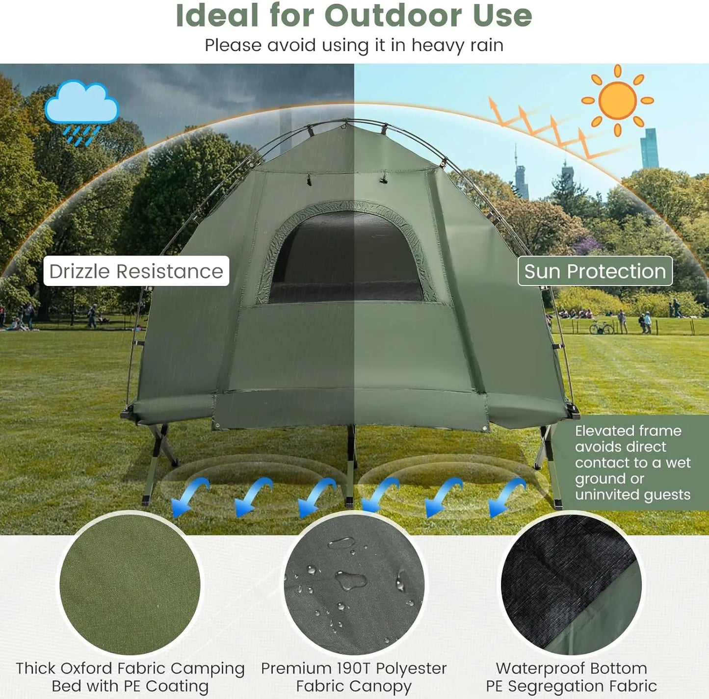 5-in-1 Camping Tent Cot Combo